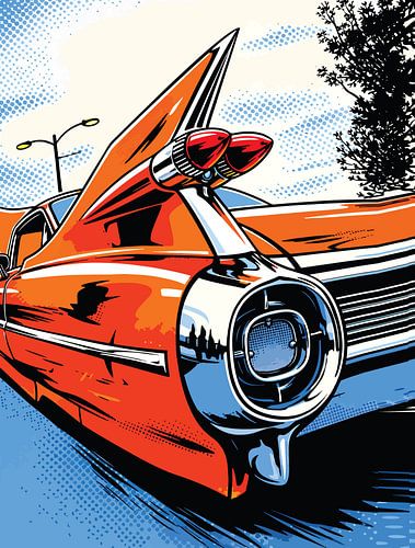 Levendige achterste vin met oranje gloed