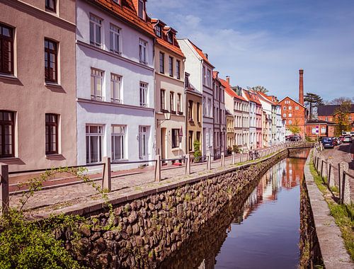 Oude binnenstad van Wismar in Mecklenburg-Vorpommern