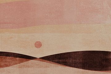 Eenvoudig landschap in bruin en blush van Dina Dankers