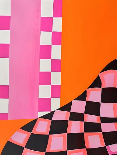 Modern Abstract Roze Oranje