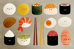 Kawaii Sushi Illustration
