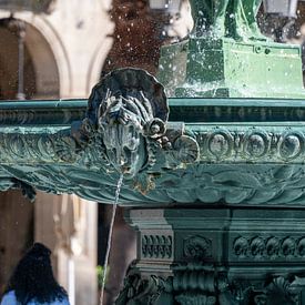 Fontein op Plaça Reial, Barcelona, Spanje van Anouk IJpelaar