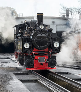 old black steam locomotive in germany
