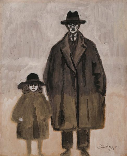 Léon Spilliaert - Léon Spilliaert und Madeleine auf dem Spaziergang in Ostende (1923) von Peter Balan