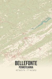 Vieille carte de Bellefonte (Pennsylvanie), USA. sur Rezona