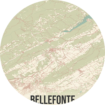 Vintage landkaart van Bellefonte (Pennsylvania), USA. van Rezona