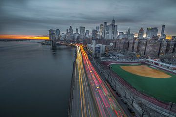 New York Sunset van Rene Ladenius Digital Art