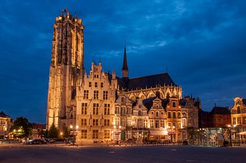 Mechelen: Grote markt & Sint-Romboutskathedraal von Bert Beckers