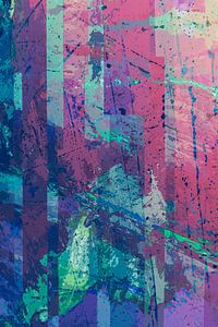 Modernes, abstraktes digitales Kunstwerk in Vintage-Farbe