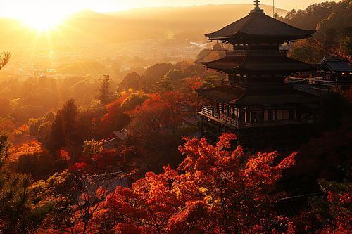 schilderachig Japan tempel
