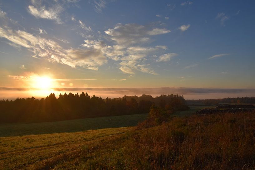A sunrise on an autumn morning by Claude Laprise