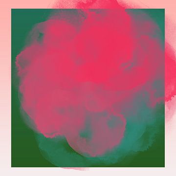 Pop van kleur. Neon en pastel abstracte kunst in neon roze en groen van Dina Dankers