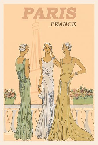 Fashion Sketch Paris Eiffel Tower