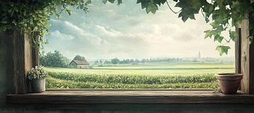 Groene Landschap | Rustig Uitzicht op het Platteland van Blikvanger Schilderijen