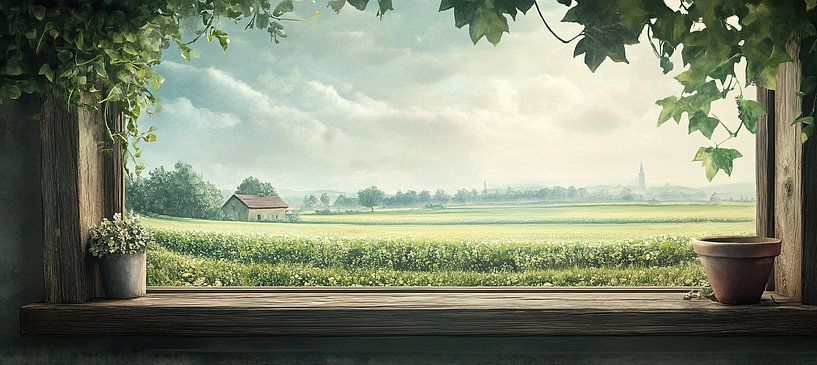 Green Landscape | Quiet Countryside Views by Eye catching paintings