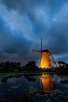 Blauwe uur in Kinderdijk