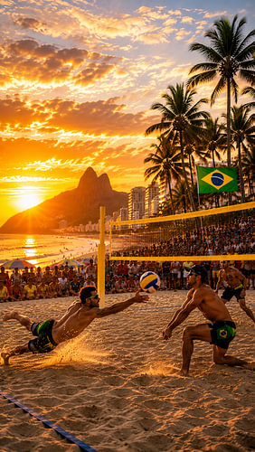 Sunset Rally – Beach Volleyball at Copacabana