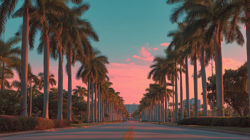 Miami vice palmbomen panorama