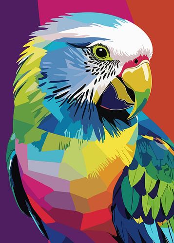 Grasparkiet Pop Art Stijl