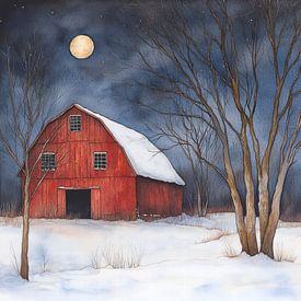 Old red barn by Jutta Maria Pusl