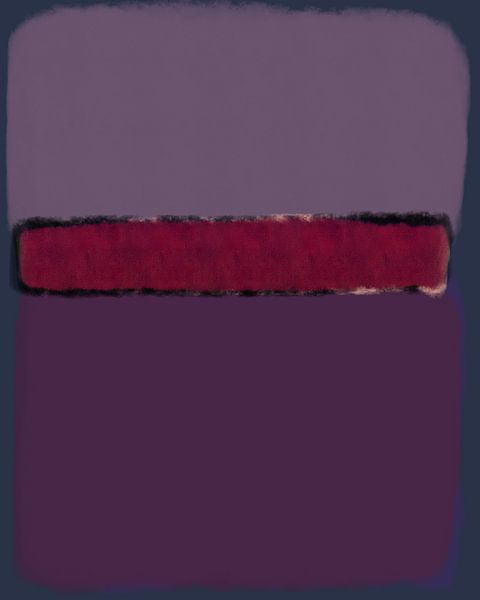 Modern abstract art in lilac, red, purple and blue by Dina Dankers