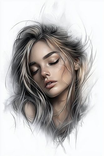 Elegant Sleeping Woman Dream Portrait by Beeld Creaties Ed Steenhoek | Photography and Artificial Images