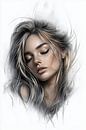 Elegante schlafende Frau Traumportrait Großes Poster von Beeld Creaties Ed Steenhoek | Fotografie und künstliche Bilder Miniaturansicht