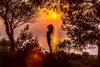 The sunset on the greek Island of Zakynthos
