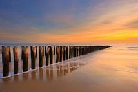 Farbenfroher Sonnenuntergang in Zoutelande, Zeeland