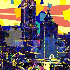 La tour du Dom d'Utrecht dans le style Pop Art sur John van den Heuvel