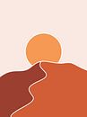 Minimalistische woestijn met zon van Studio Miloa thumbnail