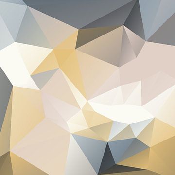 Modern abstract geometrisch. Ruitvormen in goud, roze, grijs nr. 1 van Dina Dankers
