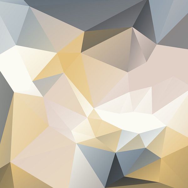 Modernes abstraktes geometrisches Muster. Diamantformen in Gold, Rosa, Grau Nr. 1 von Dina Dankers