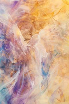 Radiant angel wings in warm colours by artefacti