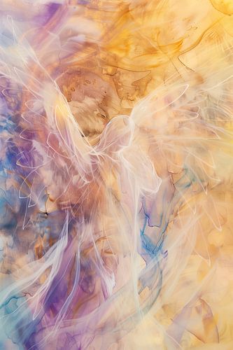 Radiant angel wings in warm colours