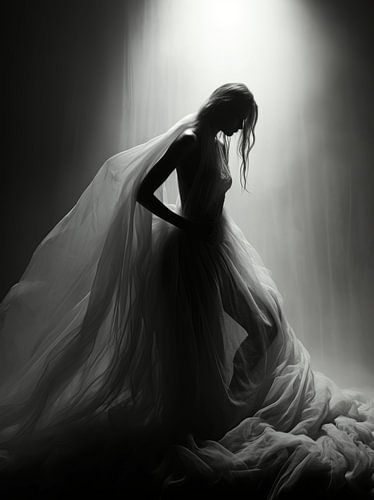 Stijlvol boudoir portret in zwart-wit