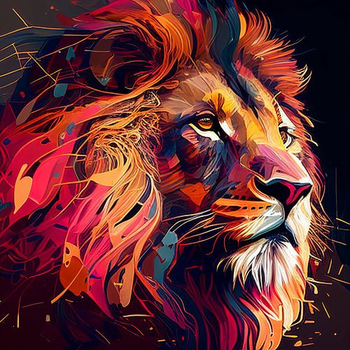 Porträt eines Löwen abstrakt
