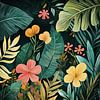 Botanical floral jungle - botanische groene droom van Mel Digital Art