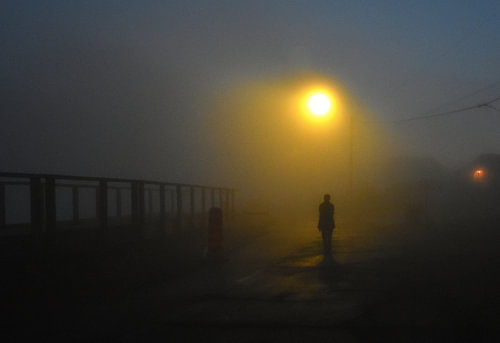A misty evening in the village