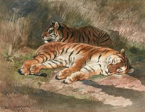 Two Recumbent Tigers, Rosa Bonheur