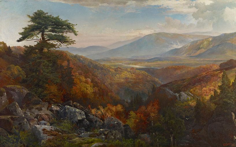 Thomas Moran~Vallée de la Cataissa en automne par finemasterpiece