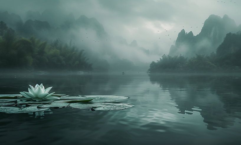 Mist betovert bloemen van fernlichtsicht