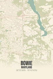 Vintage map of Bowie (Maryland), USA. by Prints of Place