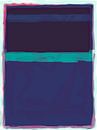 Abstract schilderij in blauwtinten, colorfieldpainting van Rietje Bulthuis thumbnail