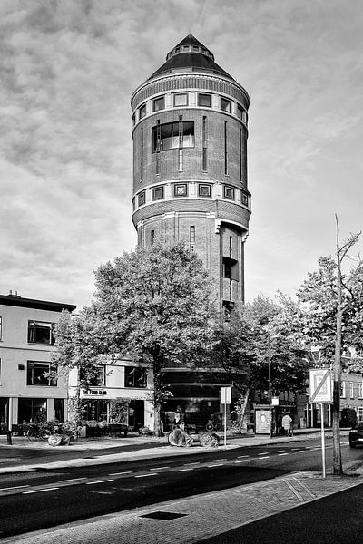 Water tower at the Heuveloord in Utrecht (colour, black and white) by André Blom Fotografie Utrecht