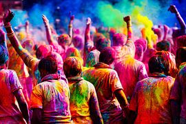 Inder feiern das Holi-Fest, Art Illustration