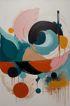 Abstract Dance of Colour and Form by De Muurdecoratie