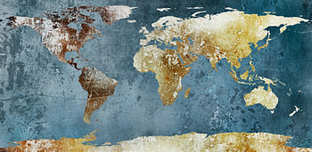 Carte du monde - Couleurs de terre