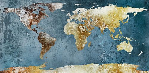 Wereldkaart - aardkleuren