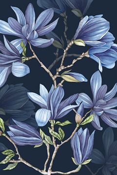 Magnoliatakken blue van Geertje Burgers